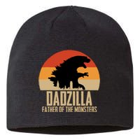 Dinosaur Dad Monsters FatherS Day Dadzilla Dino Sunset Sustainable Beanie