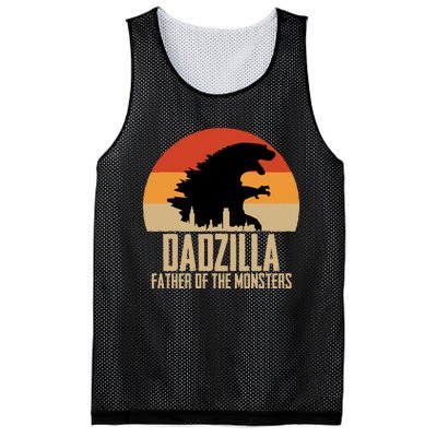 Dinosaur Dad Monsters FatherS Day Dadzilla Dino Sunset Mesh Reversible Basketball Jersey Tank