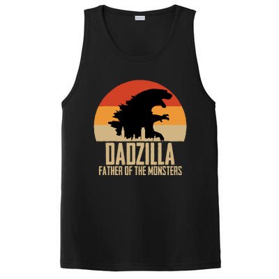 Dinosaur Dad Monsters FatherS Day Dadzilla Dino Sunset PosiCharge Competitor Tank