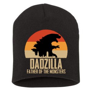 Dinosaur Dad Monsters FatherS Day Dadzilla Dino Sunset Short Acrylic Beanie