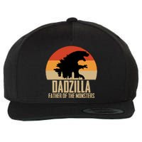 Dinosaur Dad Monsters FatherS Day Dadzilla Dino Sunset Wool Snapback Cap