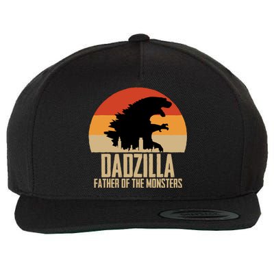 Dinosaur Dad Monsters FatherS Day Dadzilla Dino Sunset Wool Snapback Cap