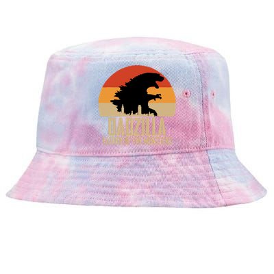 Dinosaur Dad Monsters FatherS Day Dadzilla Dino Sunset Tie-Dyed Bucket Hat