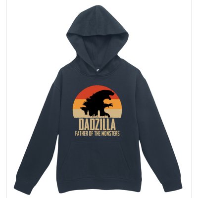 Dinosaur Dad Monsters FatherS Day Dadzilla Dino Sunset Urban Pullover Hoodie