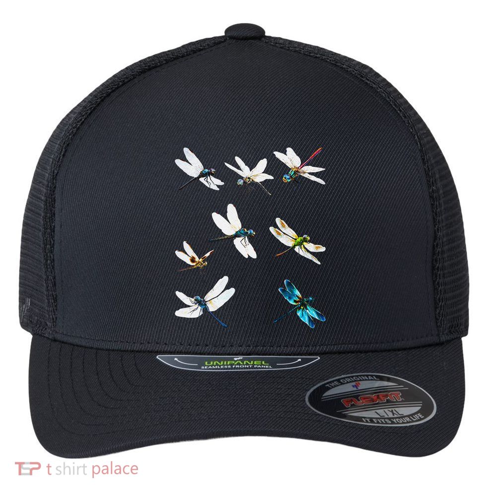 Dragonfly Dragonflies Natural Mosquito Repellent Biting Bugs Flexfit Unipanel Trucker Cap