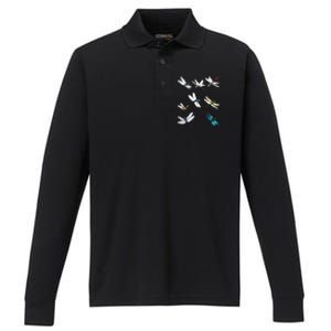 Dragonfly Dragonflies Natural Mosquito Repellent Biting Bugs Performance Long Sleeve Polo