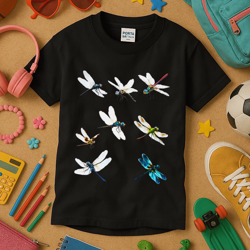 Dragonfly Dragonflies Natural Mosquito Repellent Biting Bugs Kids T-Shirt