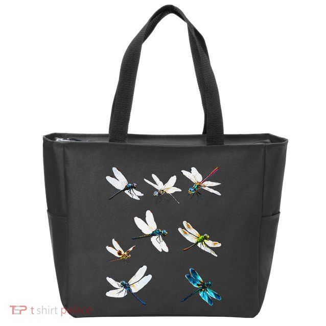Dragonfly Dragonflies Natural Mosquito Repellent Biting Bugs Zip Tote Bag