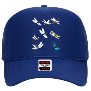 Dragonfly Dragonflies Natural Mosquito Repellent Biting Bugs High Crown Mesh Back Trucker Hat