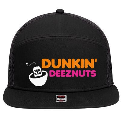 Dunkin Deez Nuts Funny Dunkin Deeznuts Tea Bag 7 Panel Mesh Trucker Snapback Hat