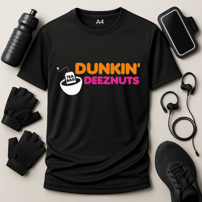 Dunkin Deez Nuts Funny Dunkin Deeznuts Tea Bag Performance Shirt