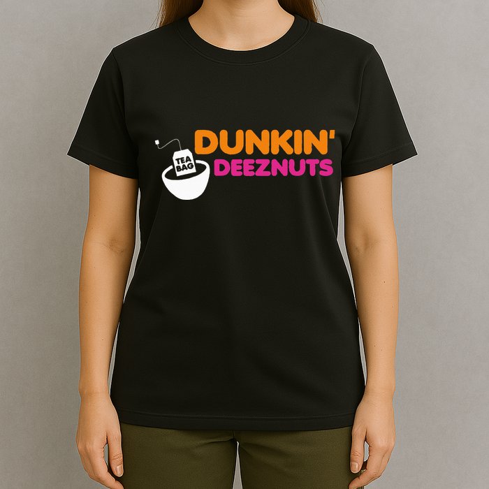Dunkin Deez Nuts Funny Dunkin Deeznuts Tea Bag T-Shirt