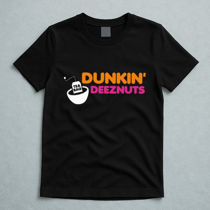 Dunkin Deez Nuts Funny Dunkin Deeznuts Tea Bag T-Shirt