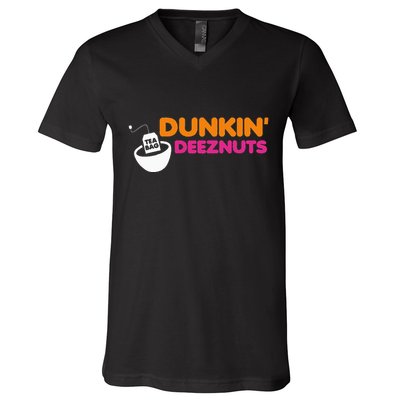 Dunkin Deez Nuts Funny Dunkin Deeznuts Tea Bag V-Neck T-Shirt
