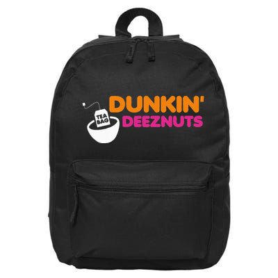 Dunkin Deez Nuts Funny Dunkin Deeznuts Tea Bag 16 in Basic Backpack