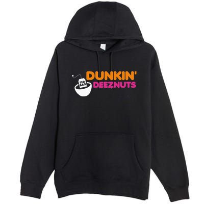 Dunkin Deez Nuts Funny Dunkin Deeznuts Tea Bag Premium Pullover Hoodie