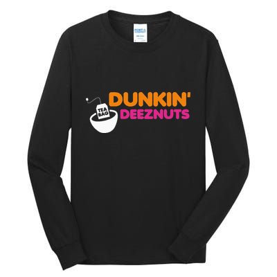 Dunkin Deez Nuts Funny Dunkin Deeznuts Tea Bag Tall Long Sleeve T-Shirt