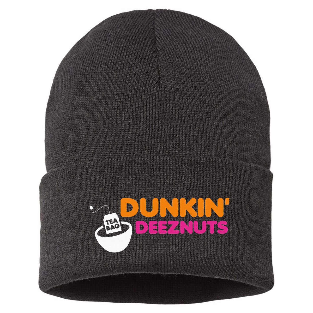 Dunkin Deez Nuts Funny Dunkin Deeznuts Tea Bag Sustainable Knit Beanie