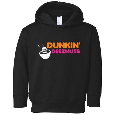 Dunkin Deez Nuts Funny Dunkin Deeznuts Tea Bag Toddler Hoodie