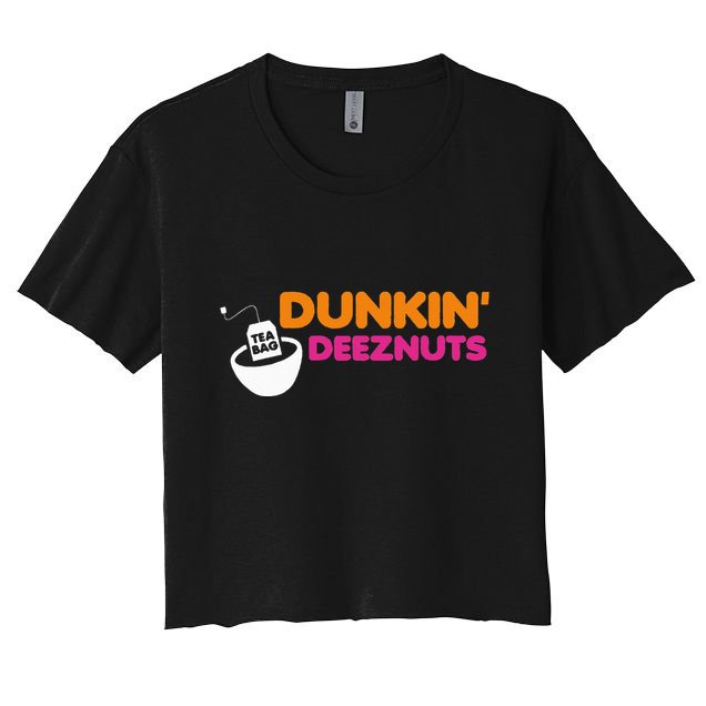 Dunkin Deez Nuts Funny Dunkin Deeznuts Tea Bag Crop Top