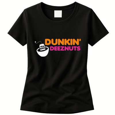 Dunkin Deez Nuts Funny Dunkin Deeznuts Tea Bag Womens T-Shirt