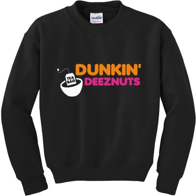 Dunkin Deez Nuts Funny Dunkin Deeznuts Tea Bag Kids Sweatshirt