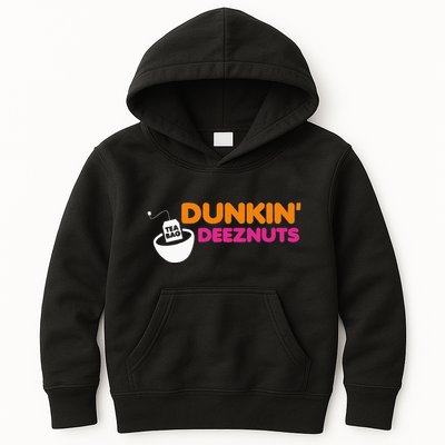 Dunkin Deez Nuts Funny Dunkin Deeznuts Tea Bag Kids Hoodie