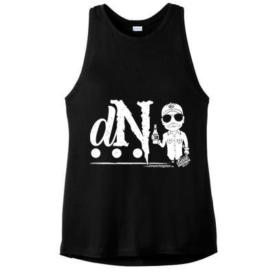 DN Drunk Neighbor 3Dot Logo (C) The Lit Texan (Dark) Ladies PosiCharge Tri-Blend Wicking Tank