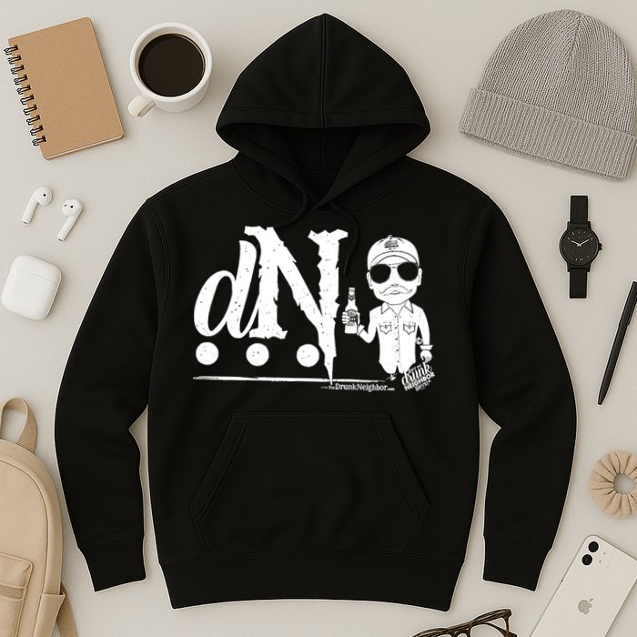 DN Drunk Neighbor 3Dot Logo (C) The Lit Texan (Dark) Hoodie