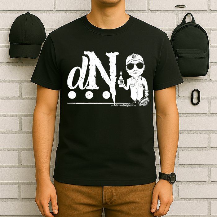 DN Drunk Neighbor 3Dot Logo (C) The Lit Texan (Dark) T-Shirt