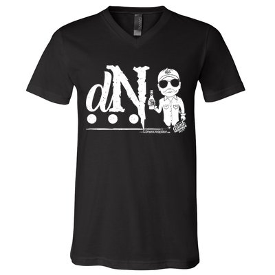 DN Drunk Neighbor 3Dot Logo (C) The Lit Texan (Dark) V-Neck T-Shirt