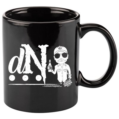 DN Drunk Neighbor 3Dot Logo (C) The Lit Texan (Dark) 11oz C Handle Ceramic Mug