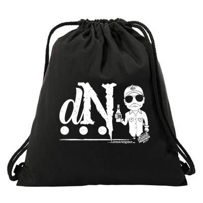 DN Drunk Neighbor 3Dot Logo (C) The Lit Texan (Dark) Drawstring Bag