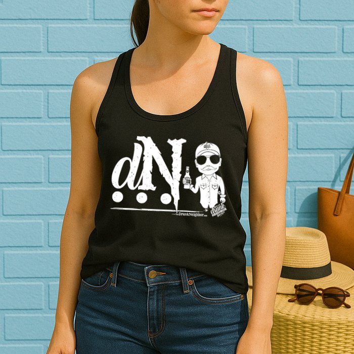 DN Drunk Neighbor 3Dot Logo (C) The Lit Texan (Dark) Womens Tank Top