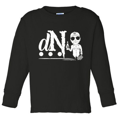 DN Drunk Neighbor 3Dot Logo (C) The Lit Texan (Dark) Toddler Long Sleeve Shirt