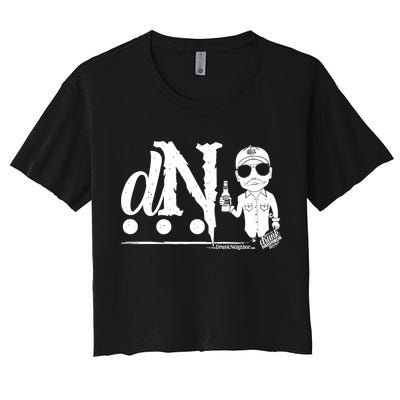 DN Drunk Neighbor 3Dot Logo (C) The Lit Texan (Dark) Crop Top