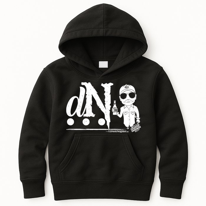 DN Drunk Neighbor 3Dot Logo (C) The Lit Texan (Dark) Kids Hoodie