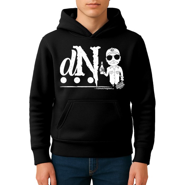 DN Drunk Neighbor 3Dot Logo (C) The Lit Texan (Dark) Kids Hoodie