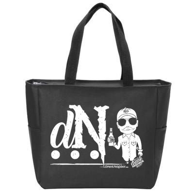 DN Drunk Neighbor 3Dot Logo (C) The Lit Texan (Dark) Zip Tote Bag