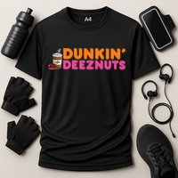 Dunkin Deez Nuts Funny Dunkin Deeznuts Coffee Lover Cooling Performance Crew T-Shirt