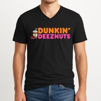 Dunkin Deez Nuts Funny Dunkin Deeznuts Coffee Lover V-Neck T-Shirt