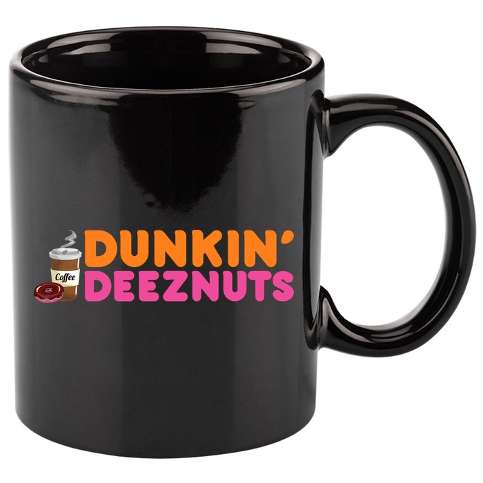 Dunkin Deez Nuts Funny Dunkin Deeznuts Coffee Lover 11oz C Handle Ceramic Mug