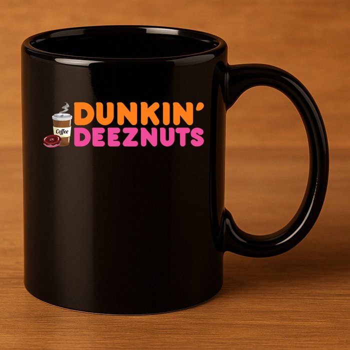 Dunkin Deez Nuts Funny Dunkin Deeznuts Coffee Lover 11oz C Handle Ceramic Mug