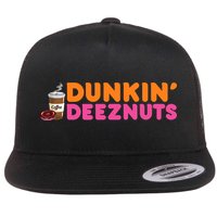 Dunkin Deez Nuts Funny Dunkin Deeznuts Coffee Lover Flat Bill Trucker Hat