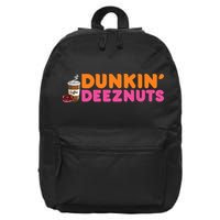 Dunkin Deez Nuts Funny Dunkin Deeznuts Coffee Lover 16 in Basic Backpack
