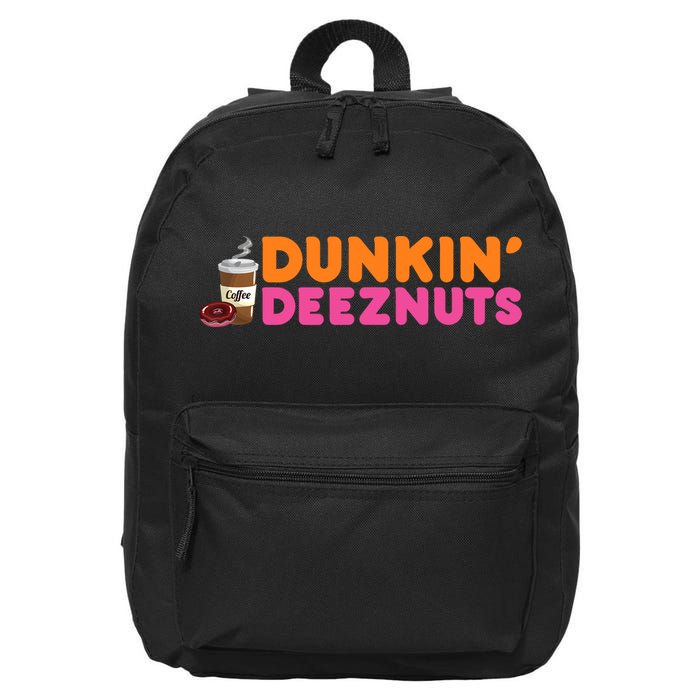 Dunkin Deez Nuts Funny Dunkin Deeznuts Coffee Lover 16 in Basic Backpack