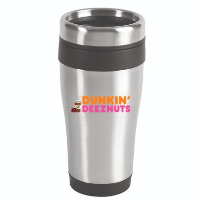 Dunkin Deez Nuts Funny Dunkin Deeznuts Coffee Lover 16oz Travel Tumbler