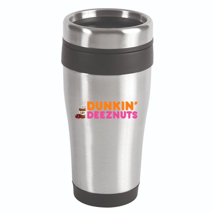 Dunkin Deez Nuts Funny Dunkin Deeznuts Coffee Lover 16oz Travel Tumbler