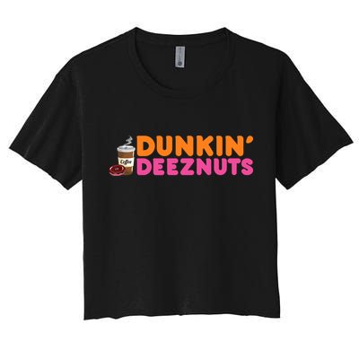 Dunkin Deez Nuts Funny Dunkin Deeznuts Coffee Lover Crop Top