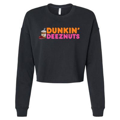 Dunkin Deez Nuts Funny Dunkin Deeznuts Coffee Lover Cropped Pullover Crew
